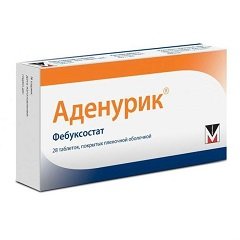 Таблетки, покрытые пленочной оболочкой, Аденурик